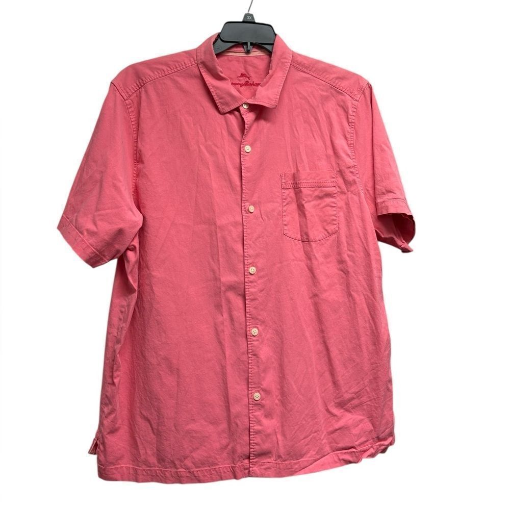 Tommy Bahama Pink Silk Blend Button Down Shirt Size XXL